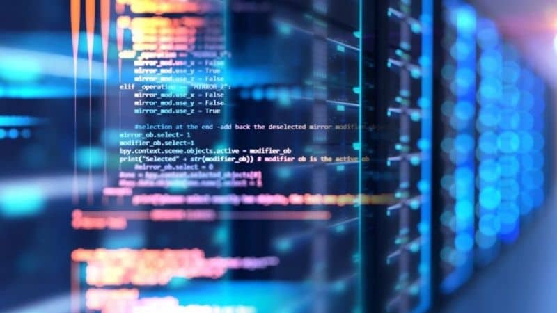 codigos y fondo abstracto azul