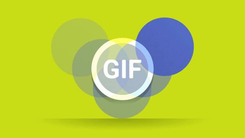 gif y círculos azules con fondo verde