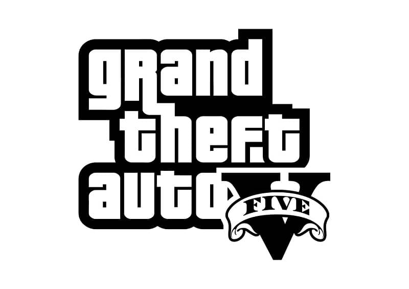 Logo blanco y negro de GTA V