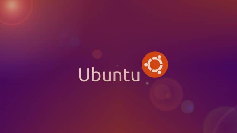logotipo ubuntu fondo morado y naranja
