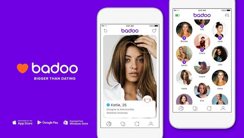 Móvil con la aplicación de Badoo
