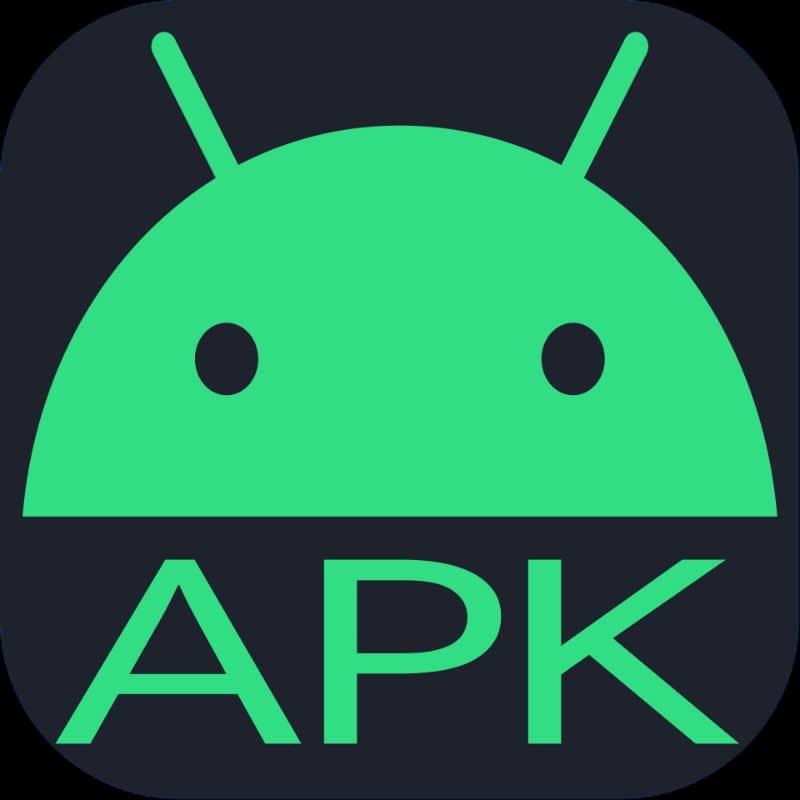 simbolo de android APK color verde y fondo negro