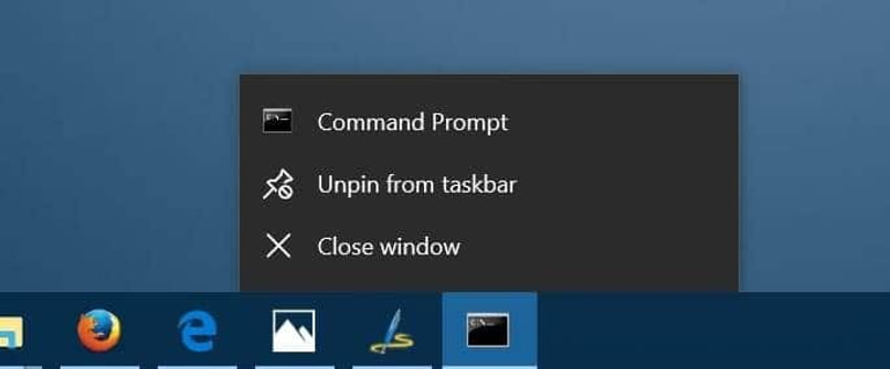 comando ejecutar anclado en barra de tareas en windows 10