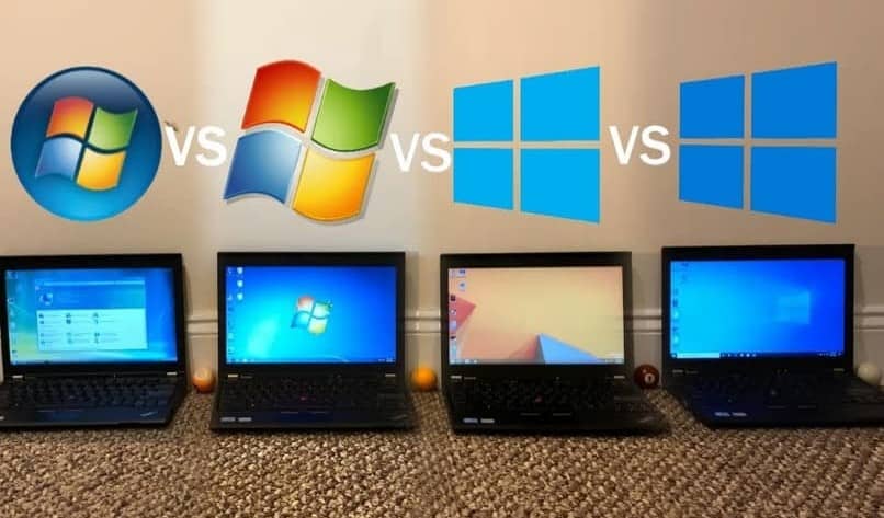 computadoras con distintos windows